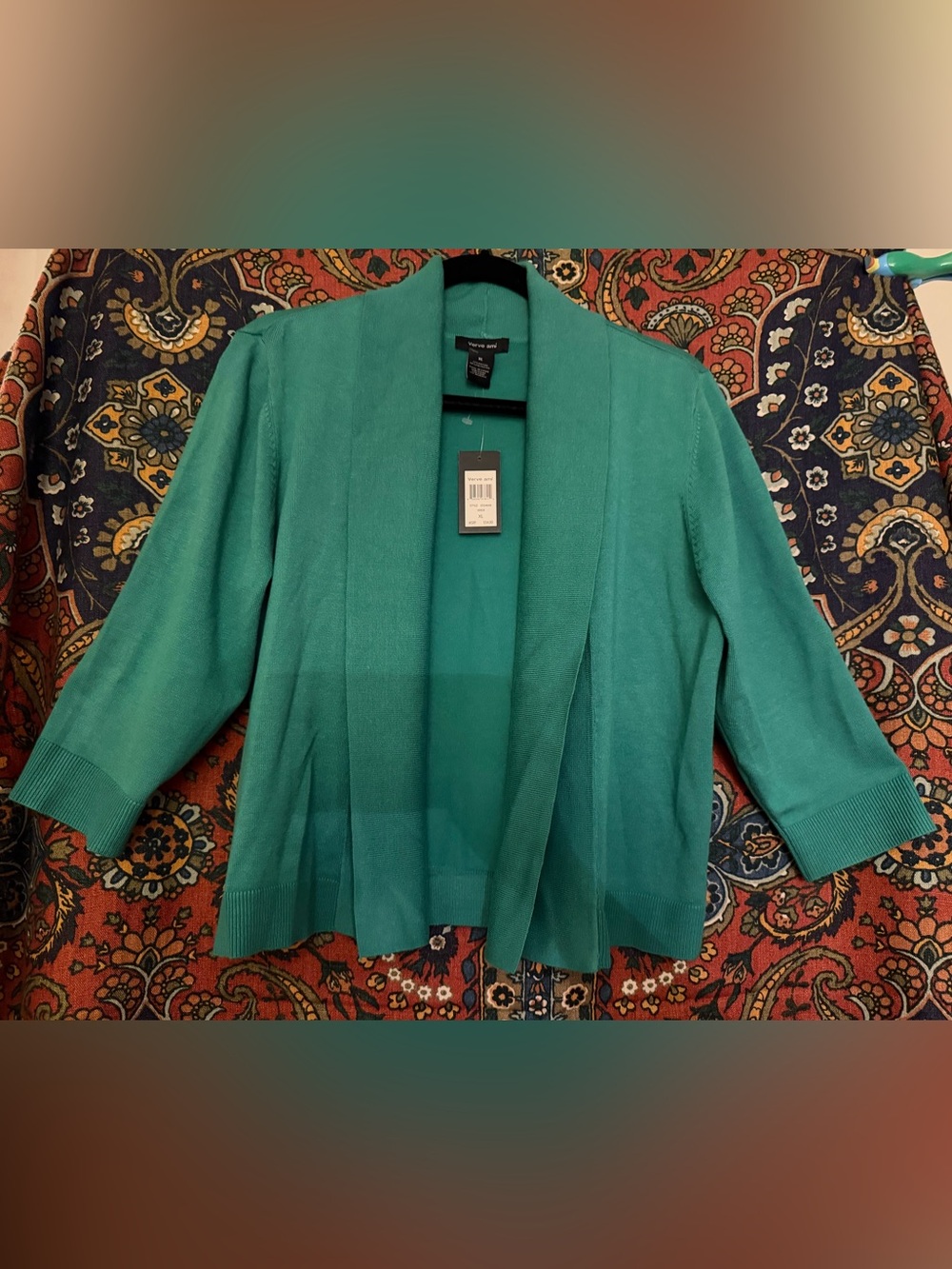 Verve Ami Teal Open-Front Lightweight Cardigan